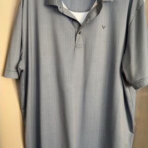 Callaway Men's Light Blue Micro-Check Polo Shirt